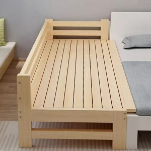 "Wood Color Contemporary Wood Standard Kids Bed Suitable for All Genders"